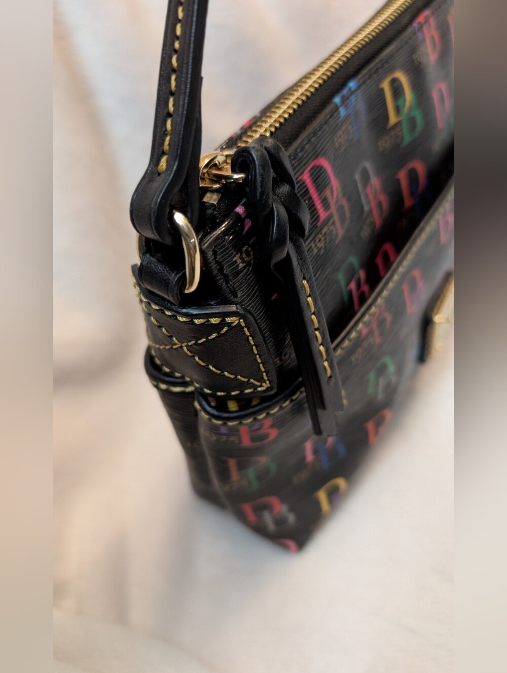 Dooney and Bourke Rainbow monogram crossbody 9" x 7" x 2" no call outs - Picture 7 of 7